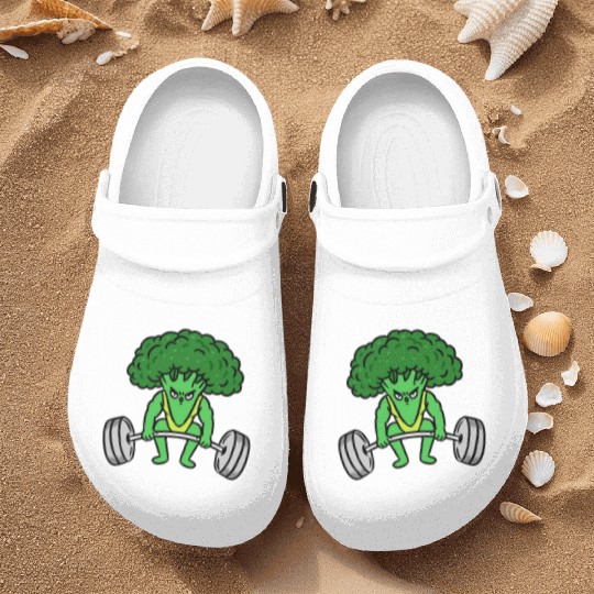 Weightlifting Broccoli For Broccoli Lover Nurse Clogs