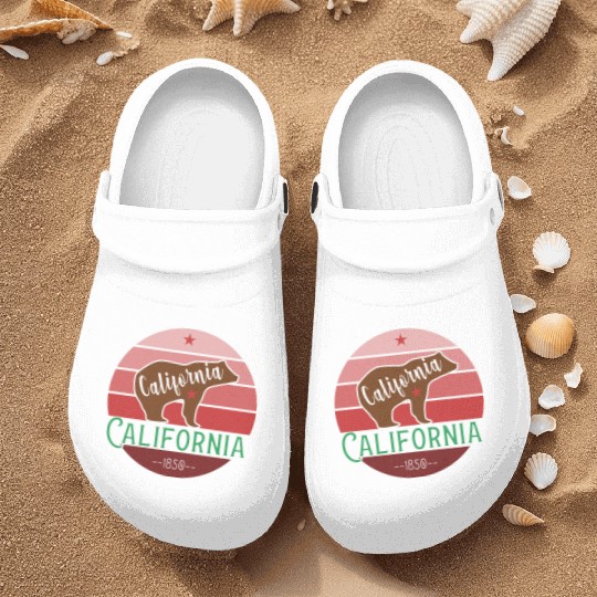 California Bear Flag Nurse Clogs