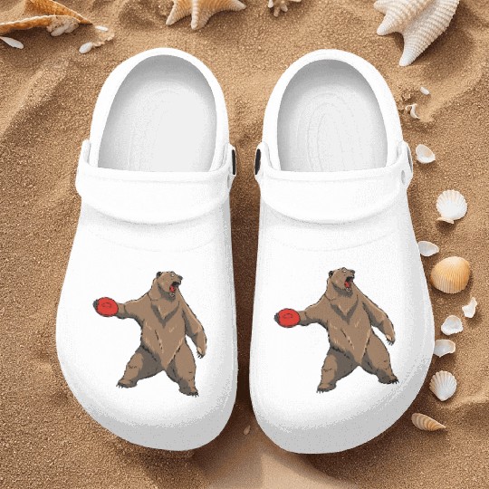 Disc Golf Grizzly Brown Bear Nurse Clogs