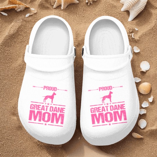 Proud Great Dane Mom Pink Nurse Clogs