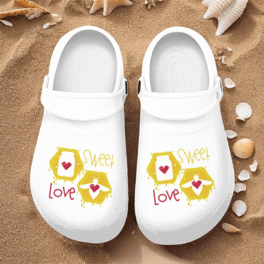 Sweet love yellow honey bee Nurse Clogs