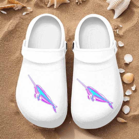 Synthwave Narwhal Nurse Clogs