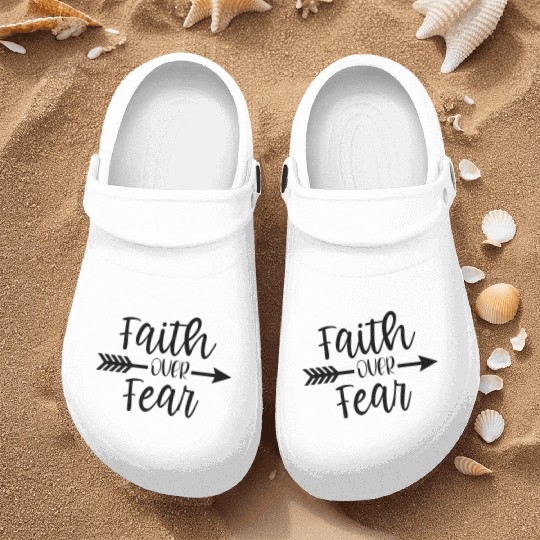 Faith over fear - Christian statement Design Nurse Clogs