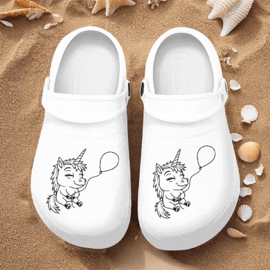 Balloon birthday unicorn comic Nurse Clogs