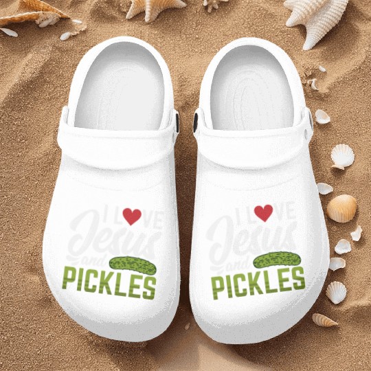 I Love Jesus And Pickles Nurse Clogs