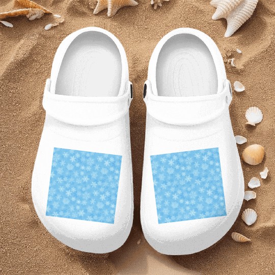 Pretty Light Blue Snowflakes Pattern Nurse Clogs