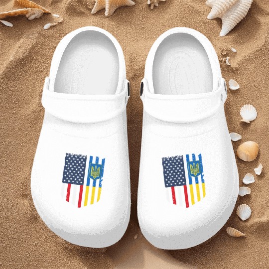 Fight Like Ukrainians Ukraine US Flag Nurse Clogs