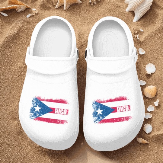 Puerto Rico Flag Nurse Clogs