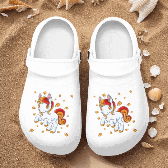 Halloween Unicorn Pony Candy Corn Halloween Nurse Clogs