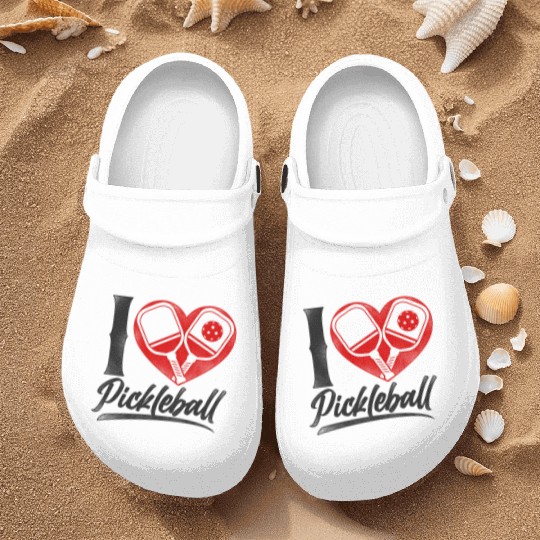 Pickleball Heart I Love Pickleball Nurse Clogs
