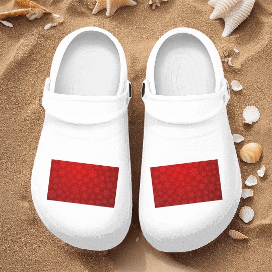 Red Snowflakes Christmas Pattern Nurse Clogs