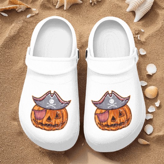 Pirate Pumpkin Head - scary pumkin Nurse Clogs