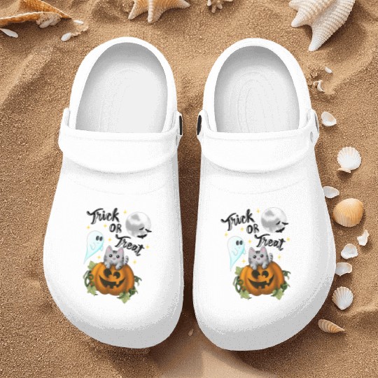 Pumpkin Cat - trick or treat Nurse Clogs