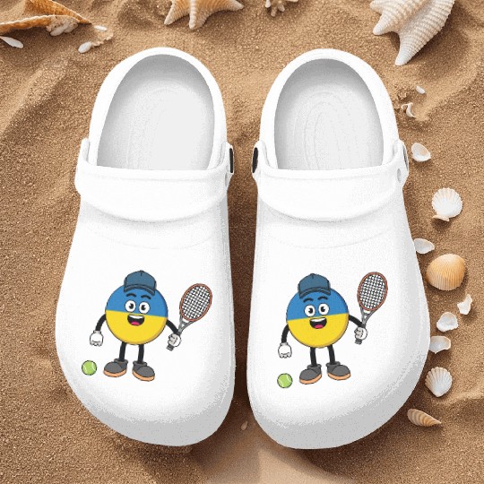 ukraine flag illustration as a tennis player Nurse Clogs