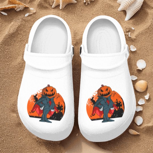 Vampire Pumpkin Head Jack O' Lantern Halloween Nurse Clogs