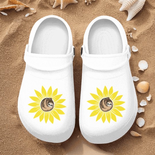 Sloth Sunflower Nurse Clogs