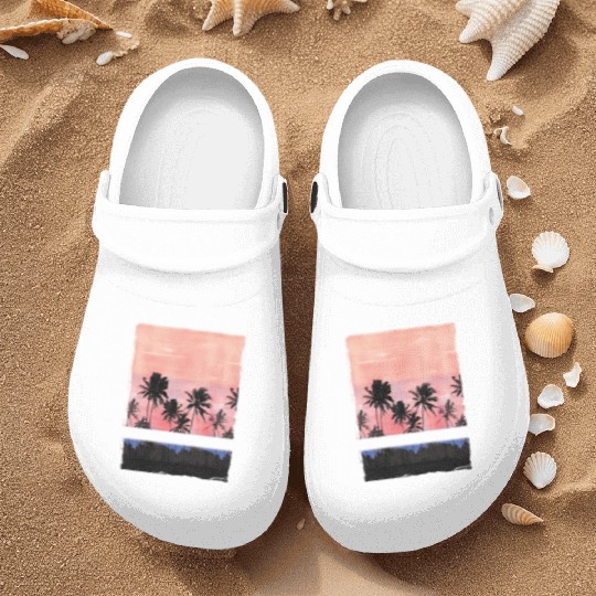 Malibu California Vacation Souvenir Palm Tree Nurse Clogs