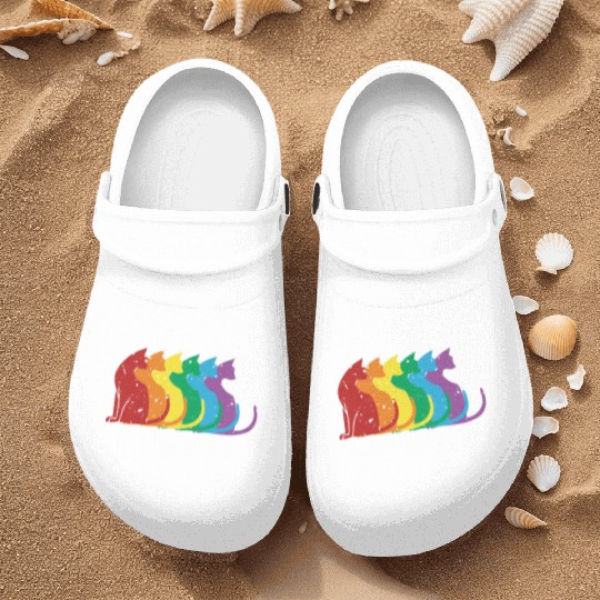 Purride Cat Pride Ally LGBT Community Rainbow Nurse Clogs