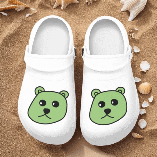 green teddy bear Nurse Clogs