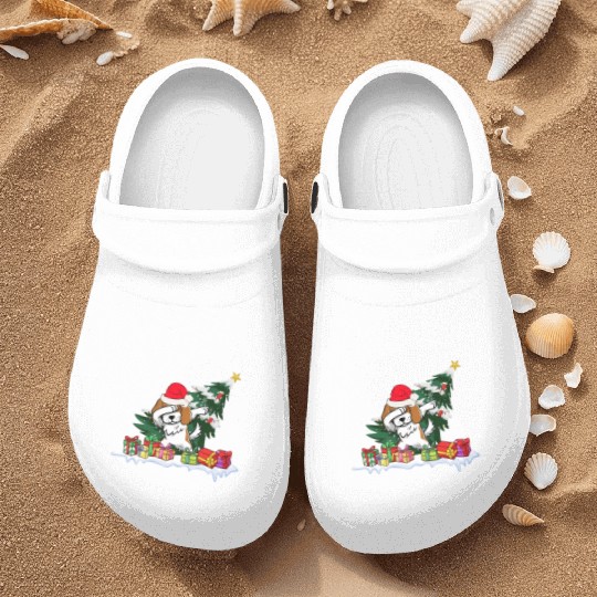 Saint Bernard Christmas Dabbing Santa Xmas Pajama Nurse Clogs