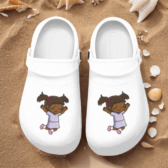 Girl jumps school enrollment joy kindergarten Nurse Clogs