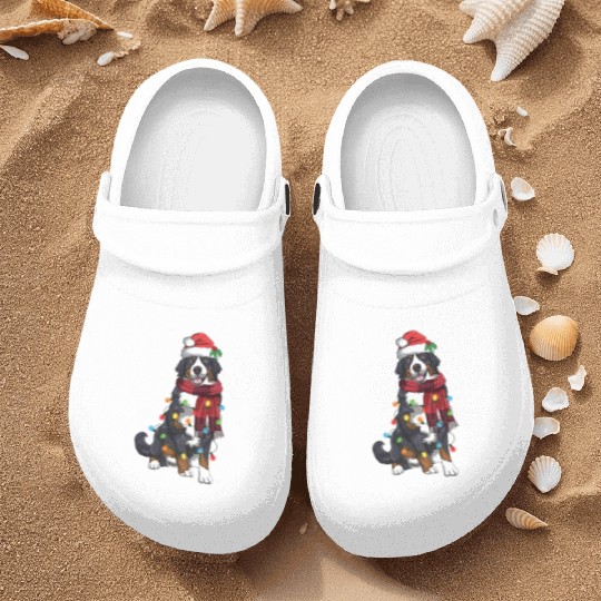 Bernese Mountain Christmas Light Funny Dog Lover Nurse Clogs