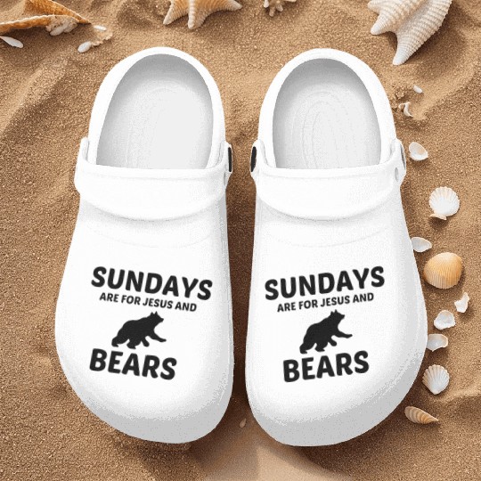 BEARS AND JESUS SUNDAY Nurse Clogs