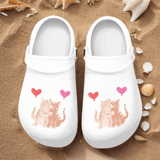 Cat Lover Valentines Day Hearts Day Cupid Love Nurse Clogs