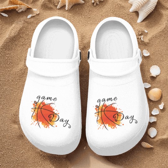 Game Day Basketball Lightning Bolt Nurse Clogs