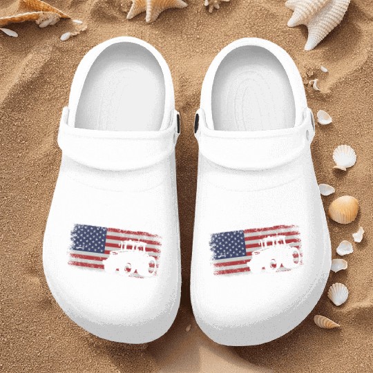 Farming Farmer American Flag Us Nurse Clogs