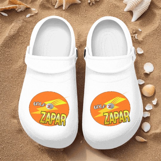 Zapar Orange and Yellow Golf Logo Nurse Clogs