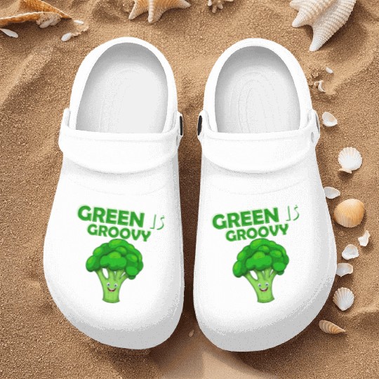 Green Is Groovy Vegetable Broccoli Nurse Clogs