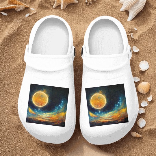 Full moon and Sun Nurse Clogs