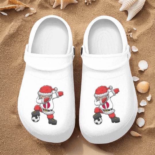 Soccer Boy Dabbing Santa Christmas Jersey Japan Nurse Clogs