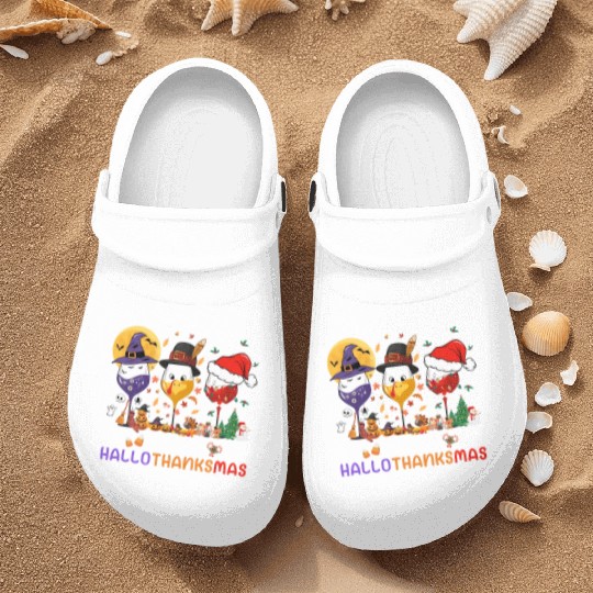 Hallothanksmas Halloween Thanksgiving Christmas Nurse Clogs
