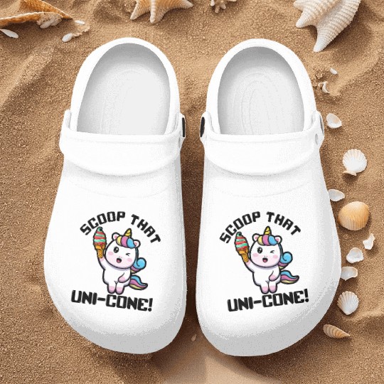 Rainbow Cute Unicorn Ice Cream Lover Mythical Nurse Clogs