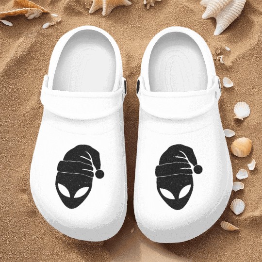 Santa Alien Black Nurse Clogs