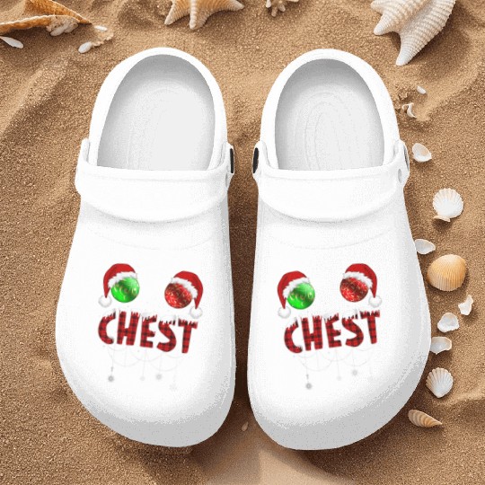 Chest Nuts Christmas Funny Matching Couple Nurse Clogs