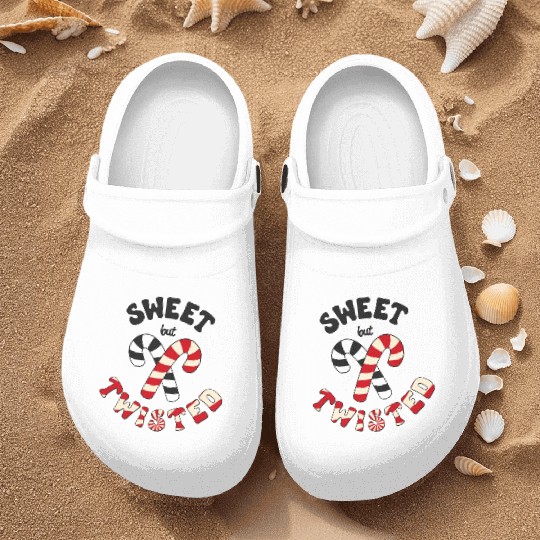 Sweet but twisted candy canes pun Nurse Clogs