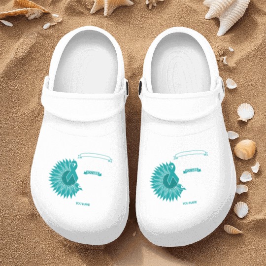 Cervical Cancer Awareness Month Teal Sunflower Nurse Clogs