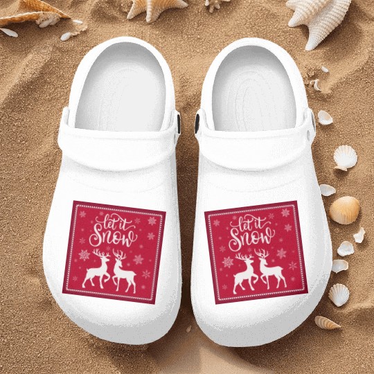 Let it snow with beautiful deer Nurse Clogs