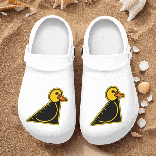 Funny Yellow Set Square Duck Nurse Clogs