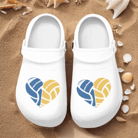 Volleyball Heart Volleyball Lover Gift for Player Nurse Clogs