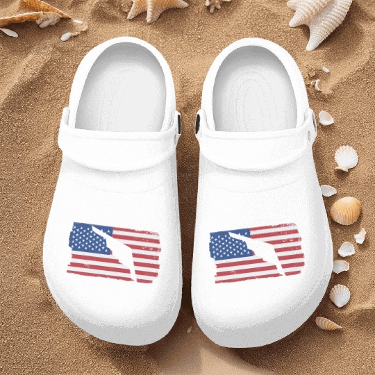 B-2 Stealth Bomber Military Airplane American Flag Nurse Clogs