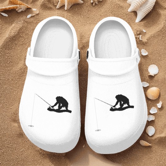 Fishing Monkey Orangutan Monkey Funny Monkey Nurse Clogs