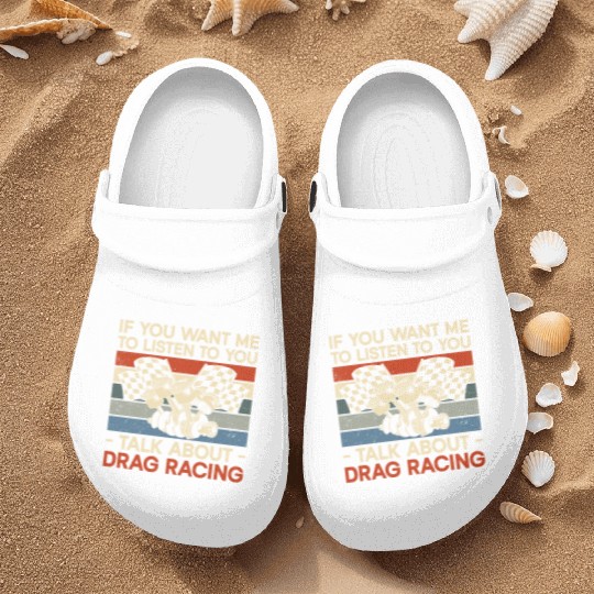 Drag Racing Race Car Retro Vintage Nurse Clogs