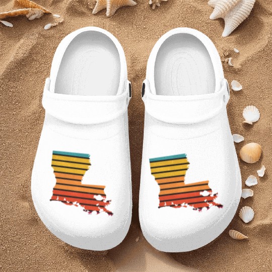 Louisiana sticker retro Nurse Clogs
