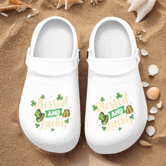 Blessed And Lucky Irish Pride St. Patricks Day Nurse Clogs
