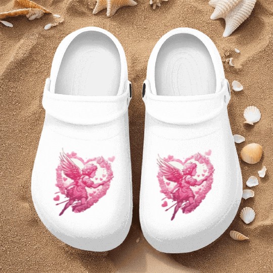 funny Cupid Valentine's Day girls Nurse Clogs