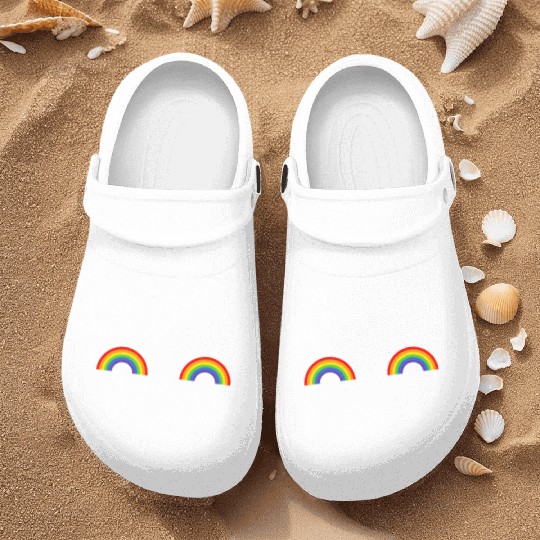 LGBT Rainbow Flag Titties Nurse Clogs